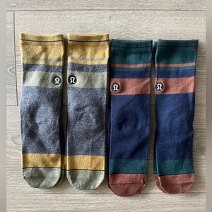 NWOT Lululemon 2 Pack Bundle Mens Daily Stride Socks Size Medium